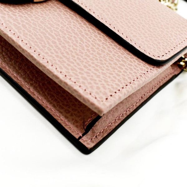 GUCCI GG Interlocking Pebbled Leather Crossbody Bag Light Pink 510314