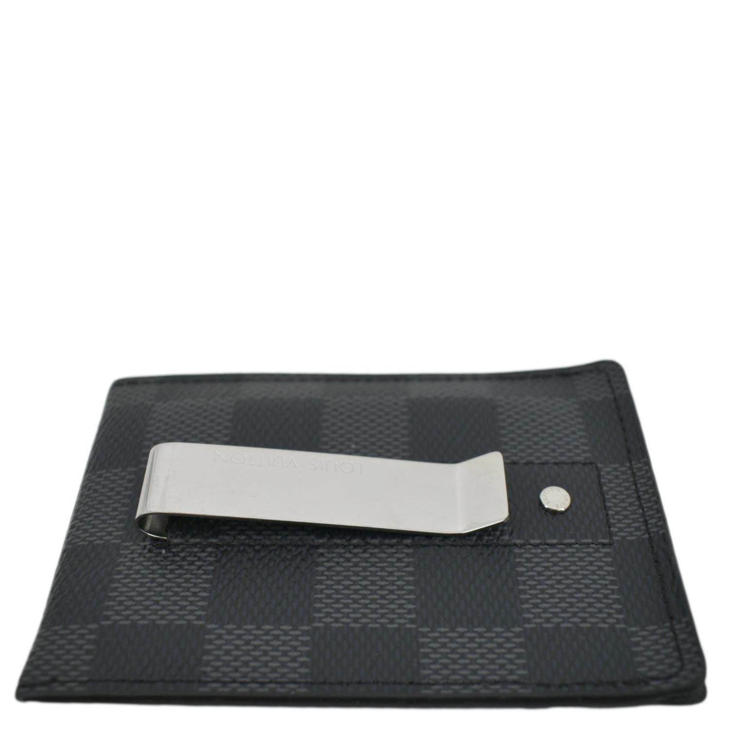 Luxury Prince Card Holder with Bill Clip Damier Graphite Grey