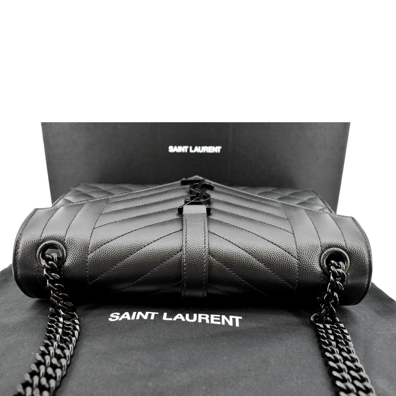 Saint Laurent Envelope Small Quilted Textured-leather Shoulder Bag