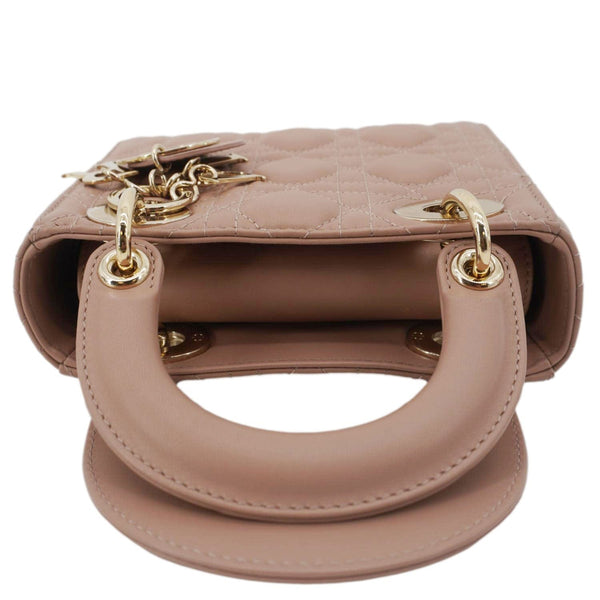 CHRISTIAN DIOR Lady Dior Mini Cannage Leather Crossbody Bag Rose