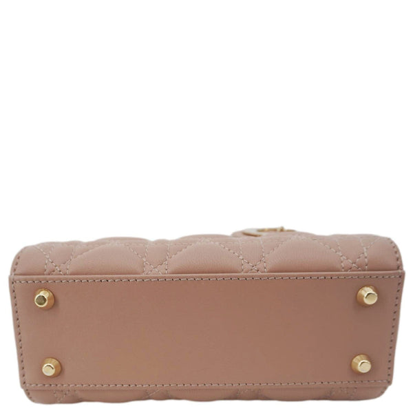 CHRISTIAN DIOR Lady Dior Mini Cannage Leather Crossbody Bag Rose