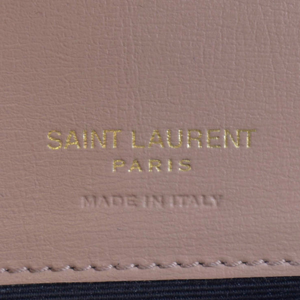 YVES SAINT LAURENT Phone Holder Shoulder Bag Leather Dusty Pink