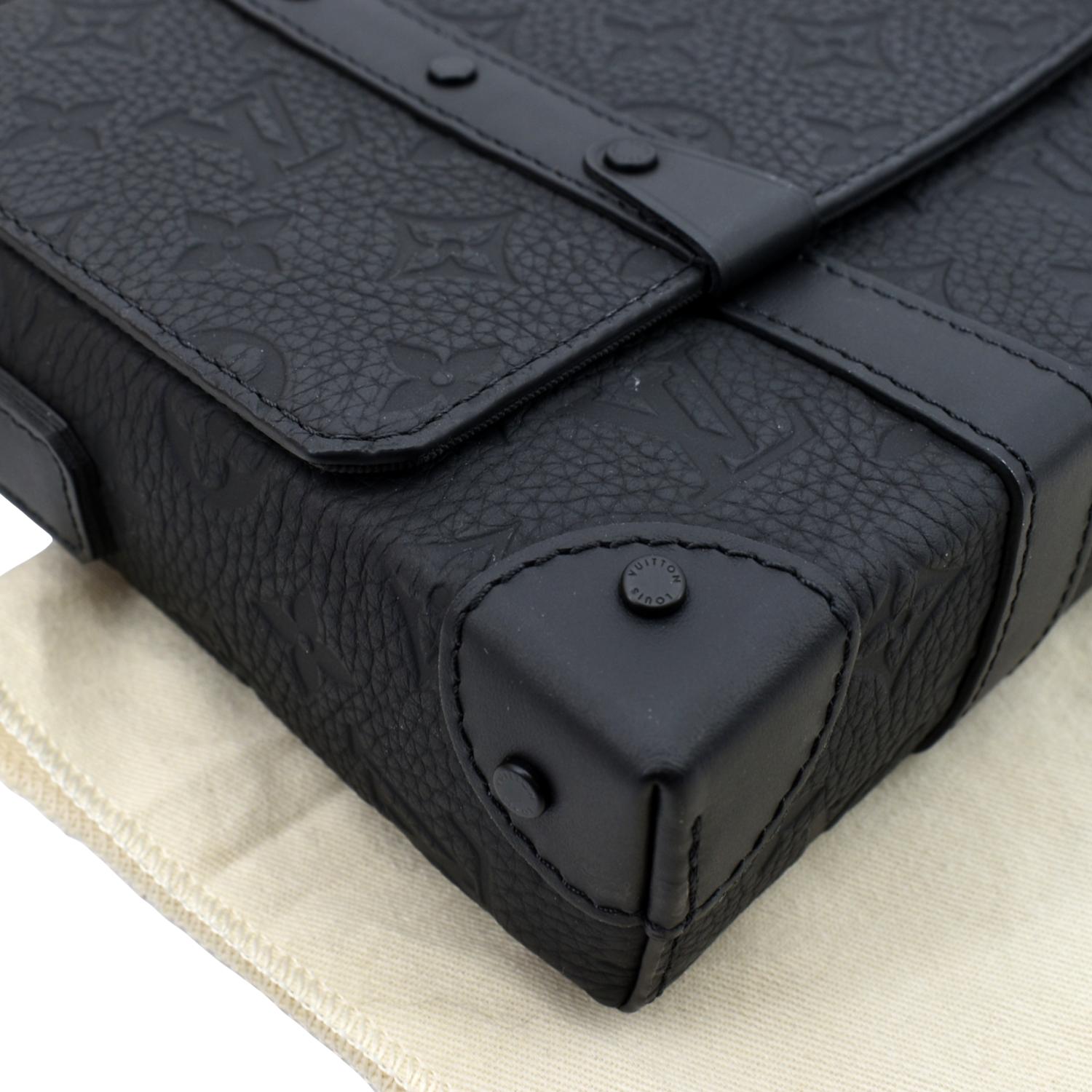 Louis Vuitton Black Monogram Embossed Taurillon Leather Soft Trunk