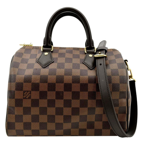 LOUIS VUITTON Speedy 25 Bandouliere Damier Ebene Shoulder Bag Brown