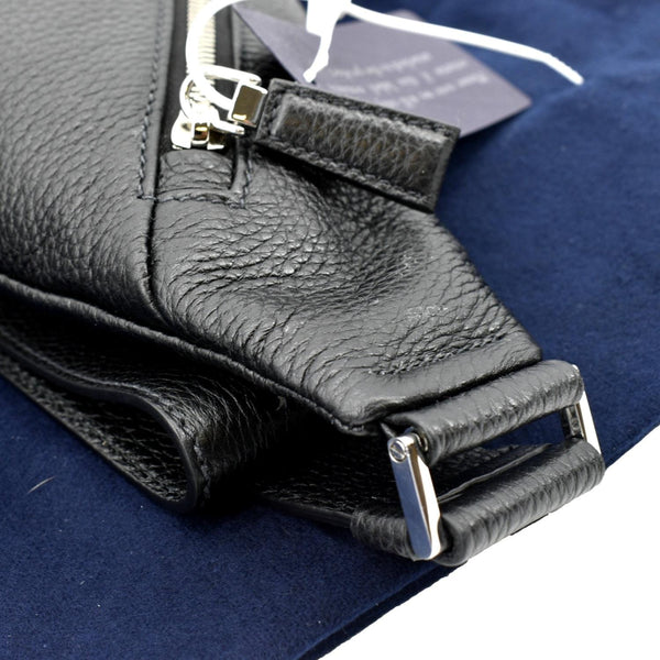 PRADA Triangle Sling Leather Shoulder Bag Black