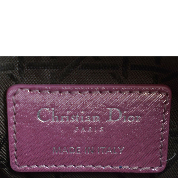CHRISTIAN DIOR Mini Lady Dior Pearlescent Cannage Lambskin Shoulder Bag Dark Pink