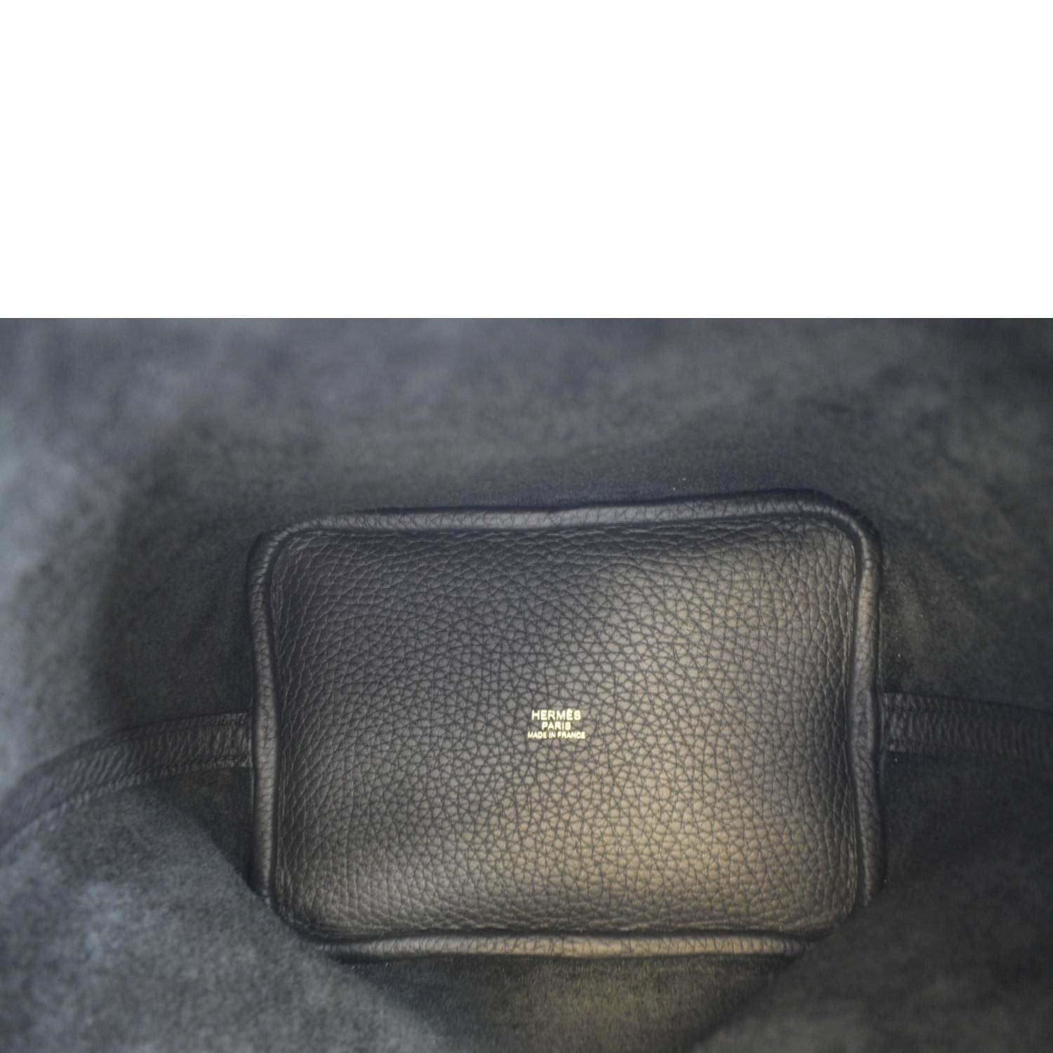 HERMES Picotin Lock 18 Taurillon Clemence Handbag in Bi-Color Black & Navy  – GHW (Stamp Y)