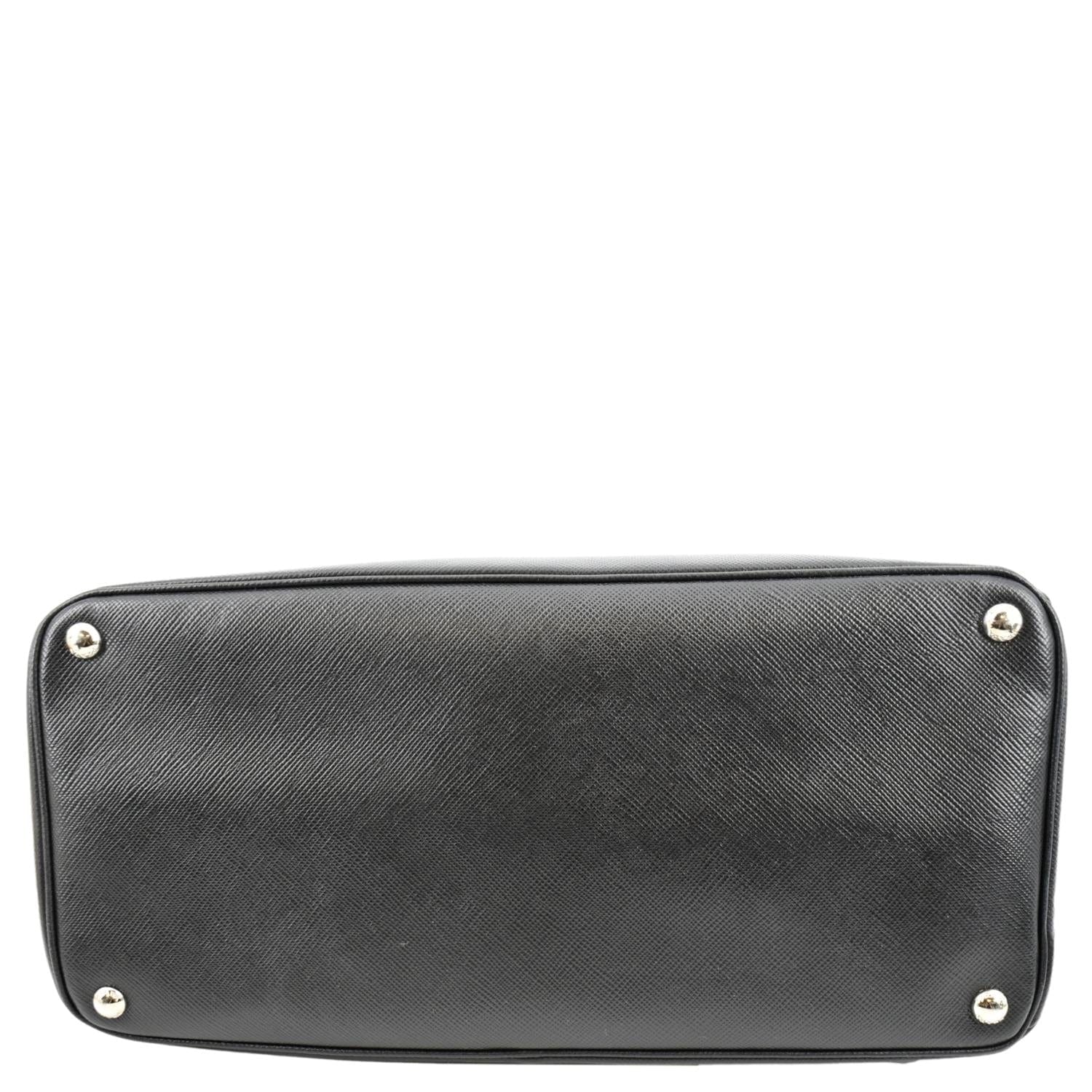PRADA Turnlock Saffiano Cuir Leather Shoulder Bag Black