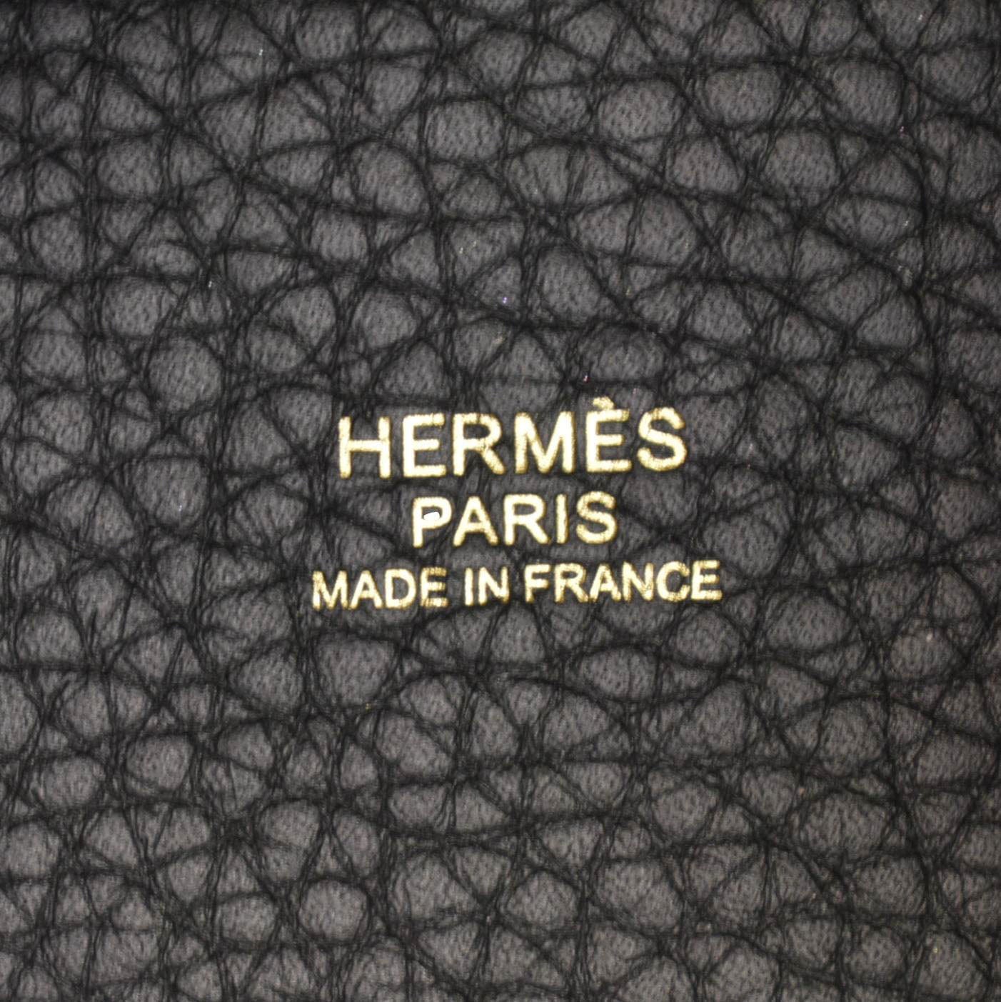 Hermes Picotin Lock 18 Taurillon Clemence Leather Hobo Bag Black