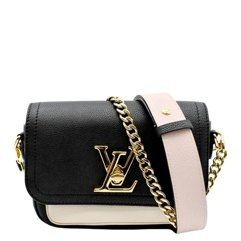 LOUIS VUITTON Lockme Tender Grained Calfskin Leather Shoulder Bag Black