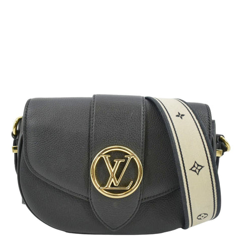 LOUIS VUITTON LV Pont 9 Soft MM Calfskin Leather Shoulder Bag Noir