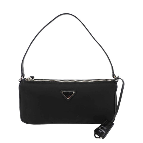 PRADA Accessory Pouch Nylon Hobo Bag Black