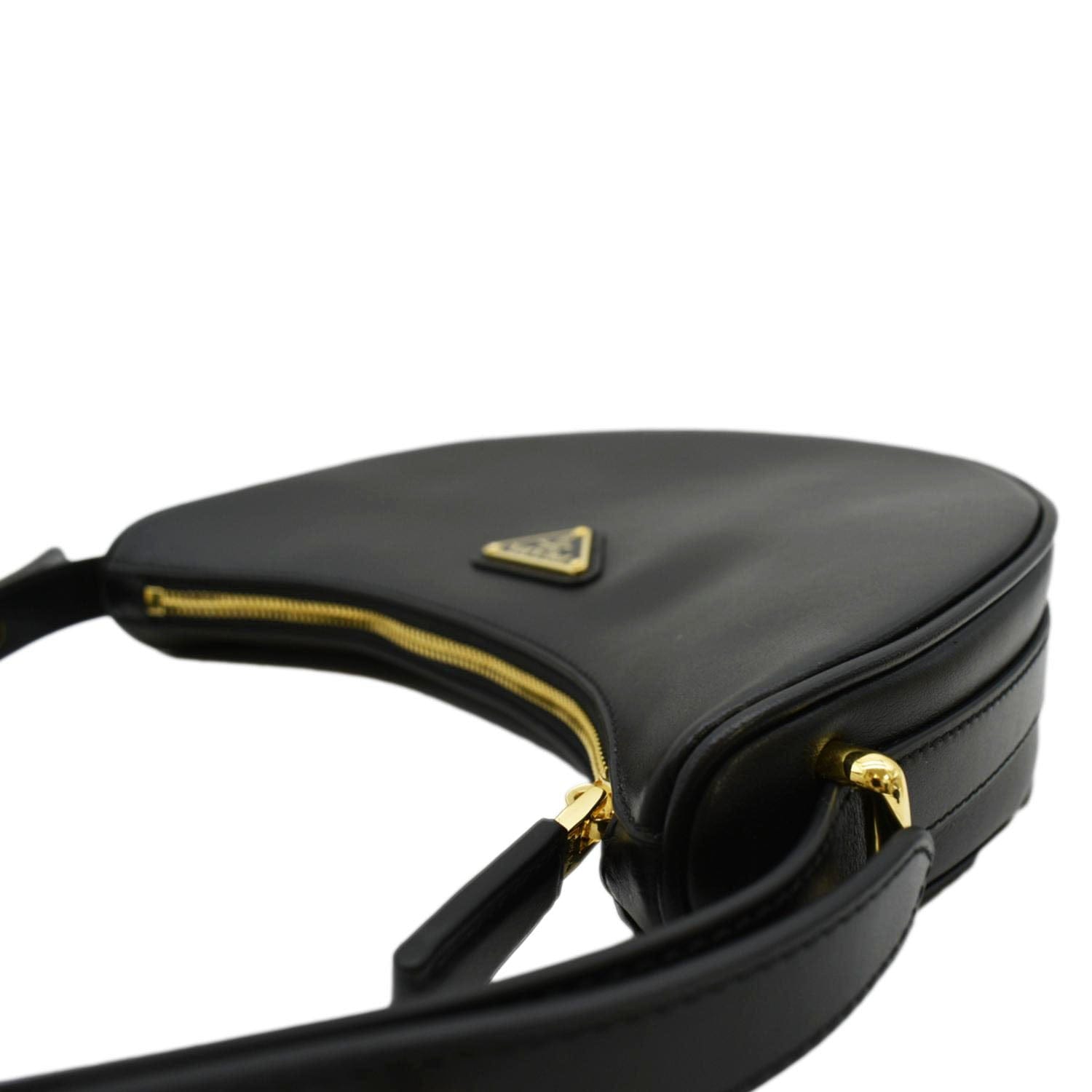 Arque Leather Shoulder Bag in Brown - Prada