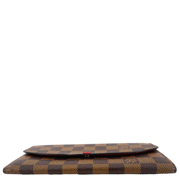 LOUIS VUITTON Emilie Damier Ebene Wallet Brown