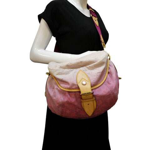 LOUIS VUITTON Sunshine Monogram Denim Canvas Shoulder Bag Rose