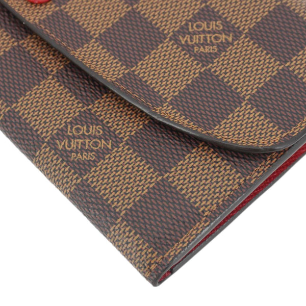 LOUIS VUITTON Emilie Damier Ebene Wallet Brown