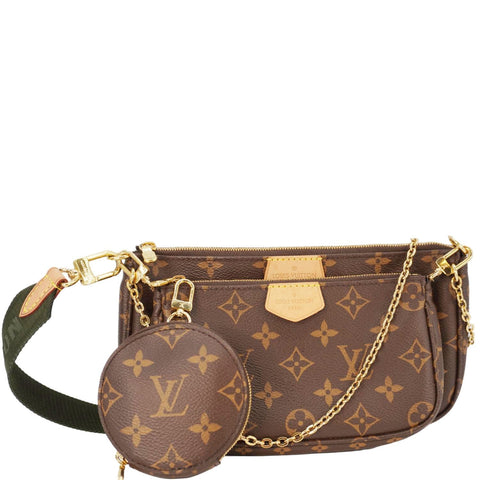 LOUIS VUITTON Multi Pochette Accessoires Monogram Canvas Crossbody Bag Brown