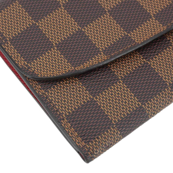 LOUIS VUITTON Emilie Damier Ebene Wallet Brown