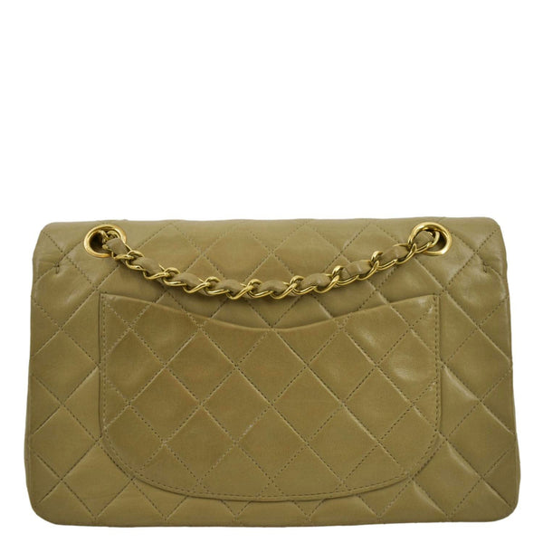 CHANEL Classic Double Flap Leather Shoulder Bag Taupe
