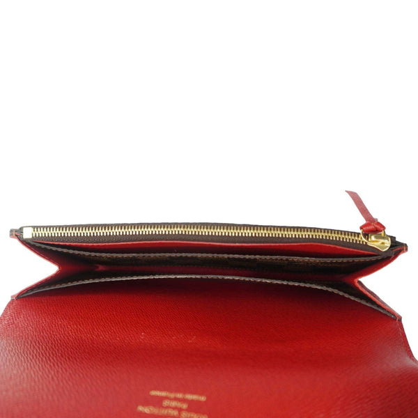 LOUIS VUITTON Emilie Damier Ebene Wallet Brown