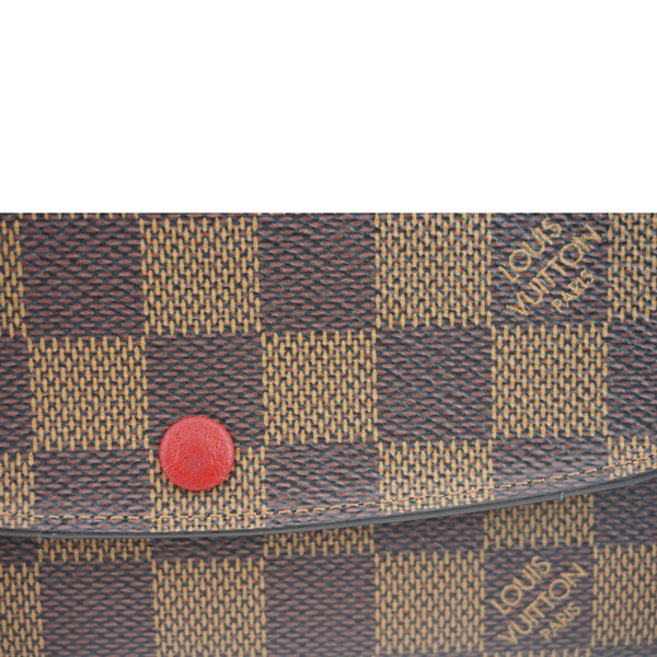 LOUIS VUITTON Emilie Damier Ebene Wallet Brown