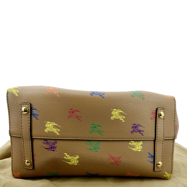 BURBERRY Horse Rainbow Baby Belt Printed Leather Tote Bag Camel