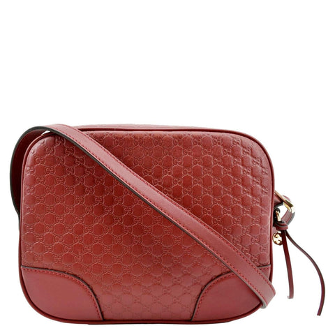GUCCI Bree Micro GG Leather Crossbody Bag Red 449413