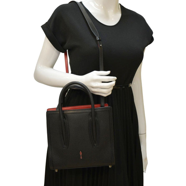 CHRISTIAN LOUBOUTIN Paloma Leather Shoulder Bag Black