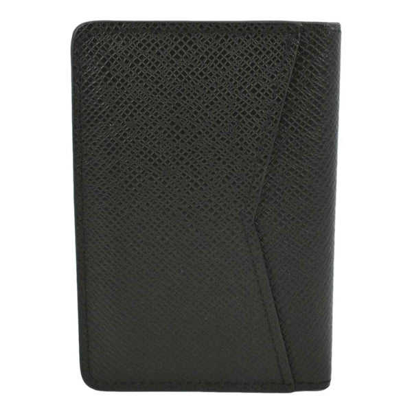 LOUIS VUITTON Taiga Leather Pocket Organizer Zippy Wallet Black