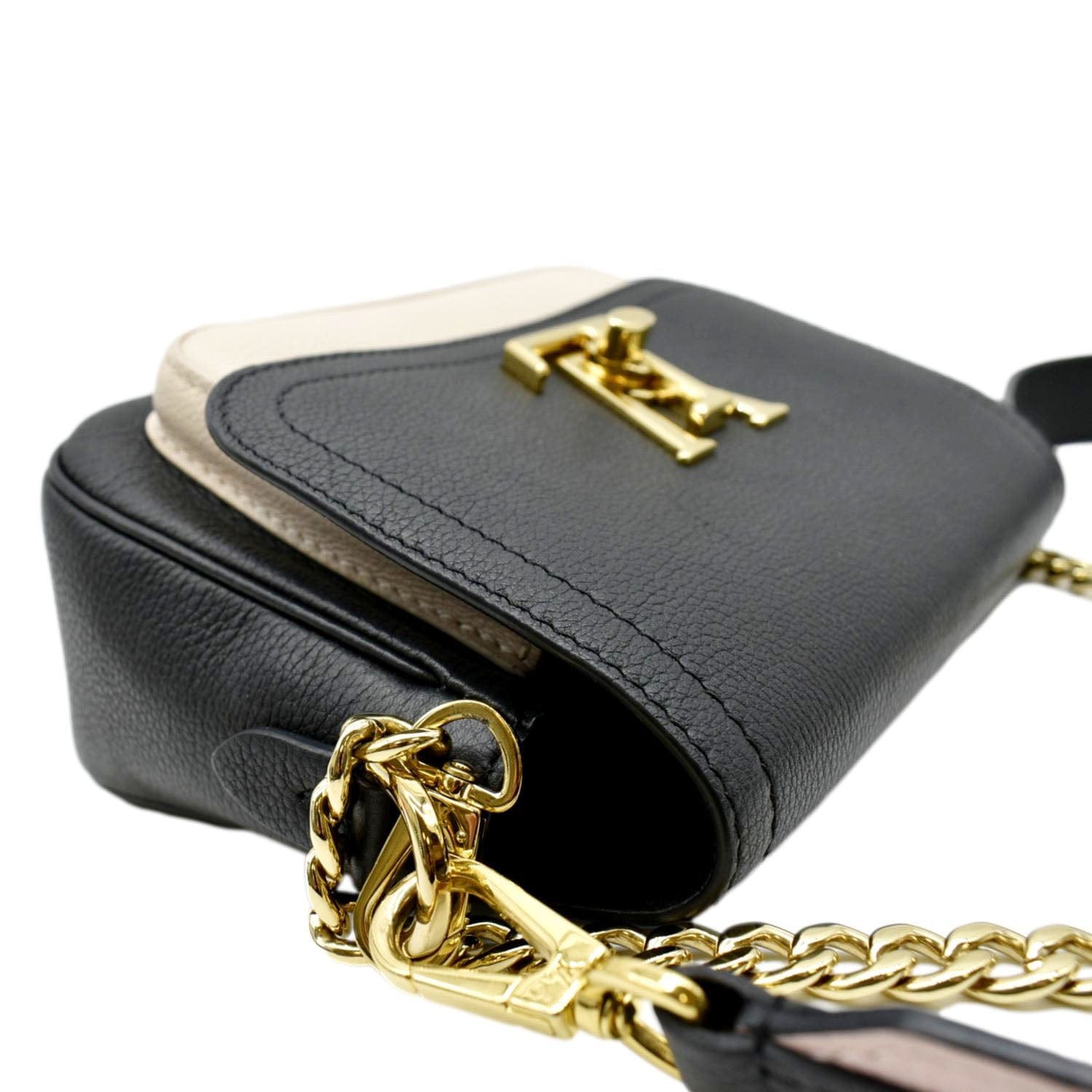 New w/ Tags LOUIS VUITTON Lockme Tender Black Cream Leather Shoulder Bag  M58557
