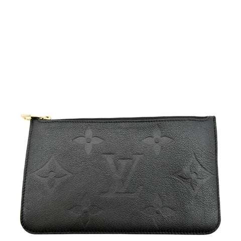 LOUIS VUITTON Empreinte Monogram Neverfull MM Pochette Wristlet Pouch Black