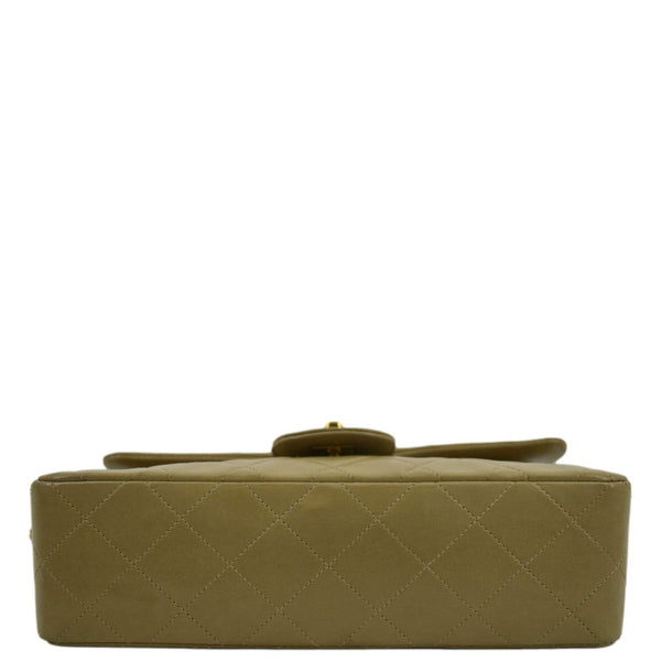 CHANEL Classic Double Flap Leather Shoulder Bag Taupe