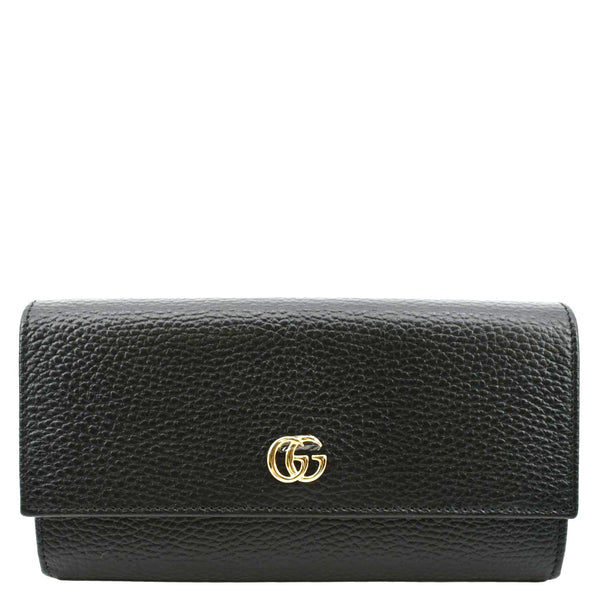 GUCCI GG Marmont Continental Leather Wallet Black 456116