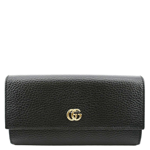 GUCCI GG Marmont Continental Leather Wallet Black 456116