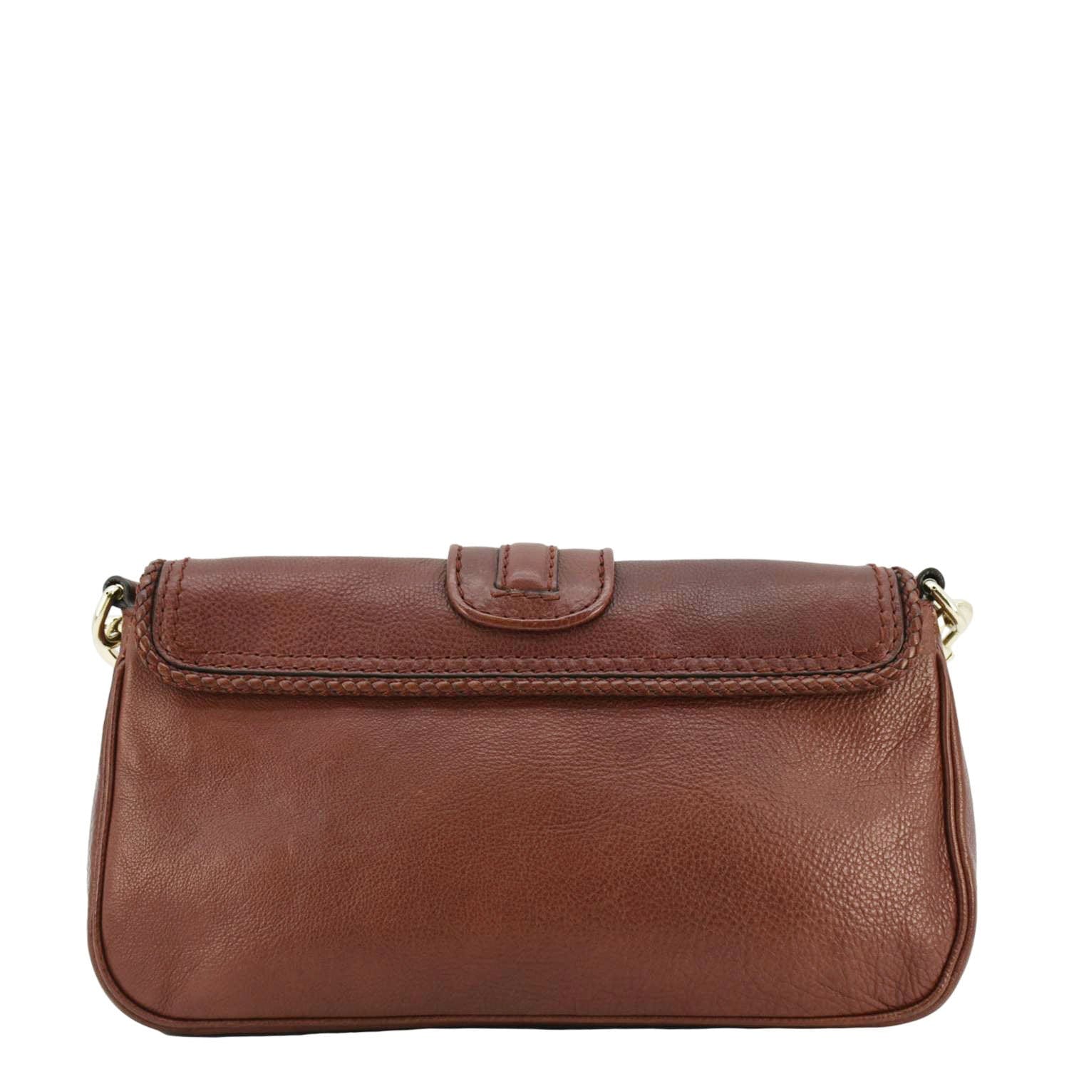 GUCCI Marrakech Evening Leather Chain Dark Brown Shoulder Bag