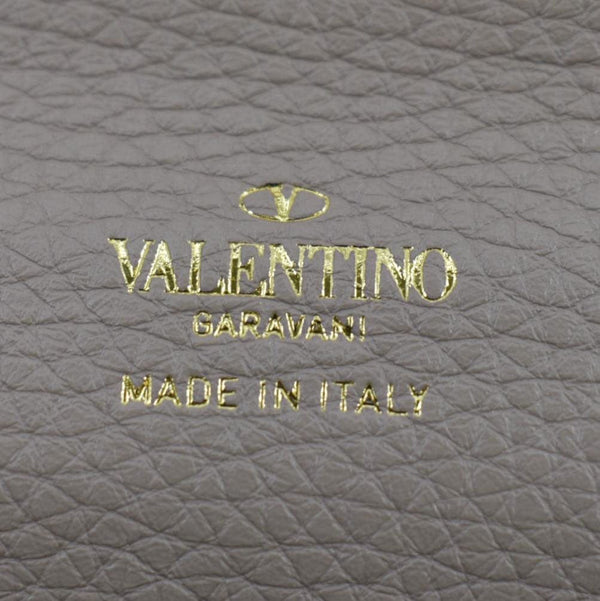 VALENTINO Garavani Small Rockstud Flap Leather Crossbody Bag Beige
