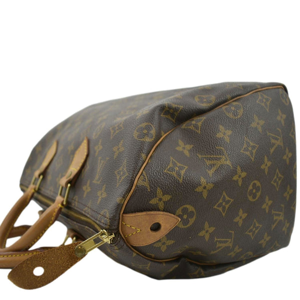 LOUIS VUITTON Speedy 35 Monogram Canvas Satchel Bag Brown