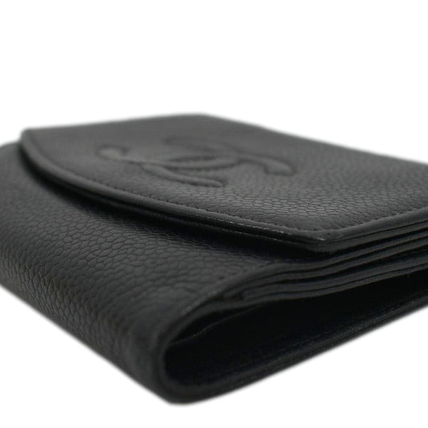 CHANEL Timeless CC Flap Caviar Leather Wallet Black