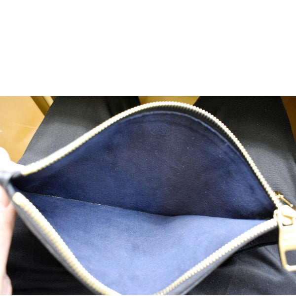 LOUIS VUITTON Empreinte Monogram Neverfull MM Pochette Wristlet Pouch Black