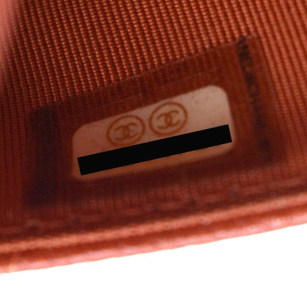 CHANEL WOC Quilted Caviar Leather Crossbody Wallet Dark Orange