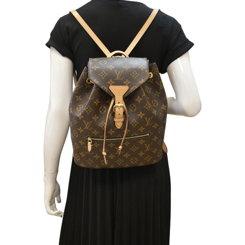 LOUIS VUITTON Montsouris PM Monogram Canvas Backpack Brown