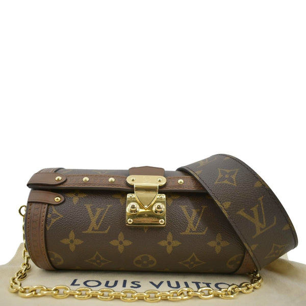 LOUIS VUITTON Papillon Trunk Monogram Canvas Satchel Bag Brown