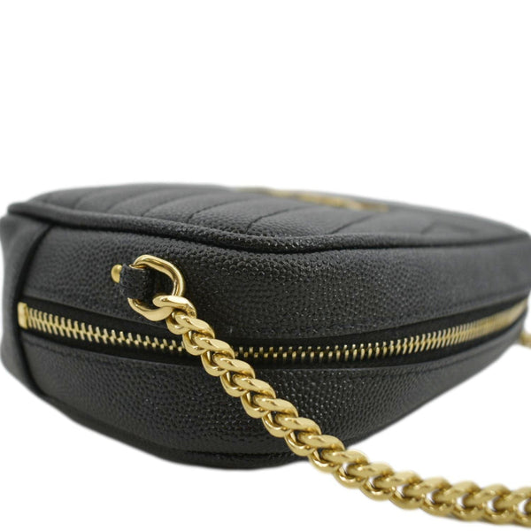 YVES SAINT LAURENT Lou Chevron Leather Camera Crossbody Bag Black
