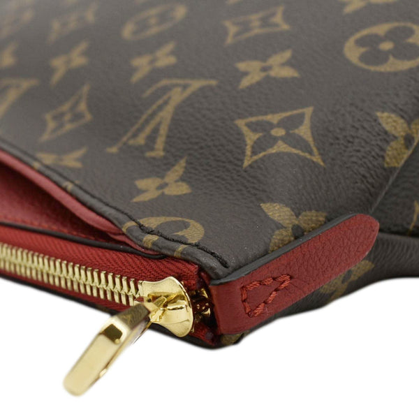 LOUIS VUITTON Monogram Canvas Pouch Cherry Red upper right corener look