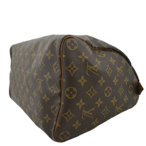 LOUIS VUITTON Speedy 35 Monogram Canvas Satchel Bag Brown