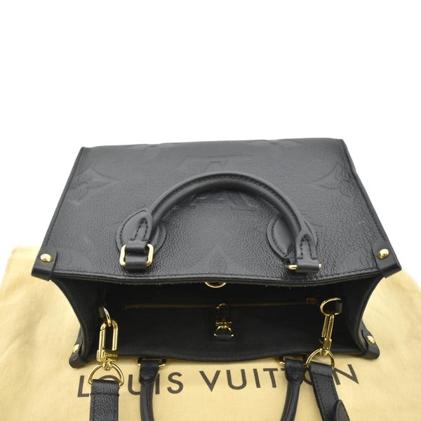 LOUIS VUITTON Onthego PM Monogram Empreinte Tote Shoulder Bag Black