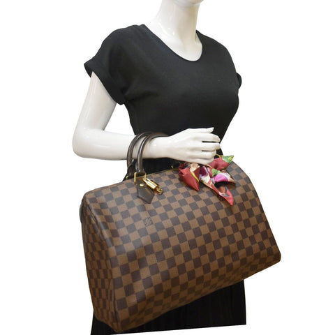 LOUIS VUITTON Speedy 30 Damier Ebene Satchel Bag Brown