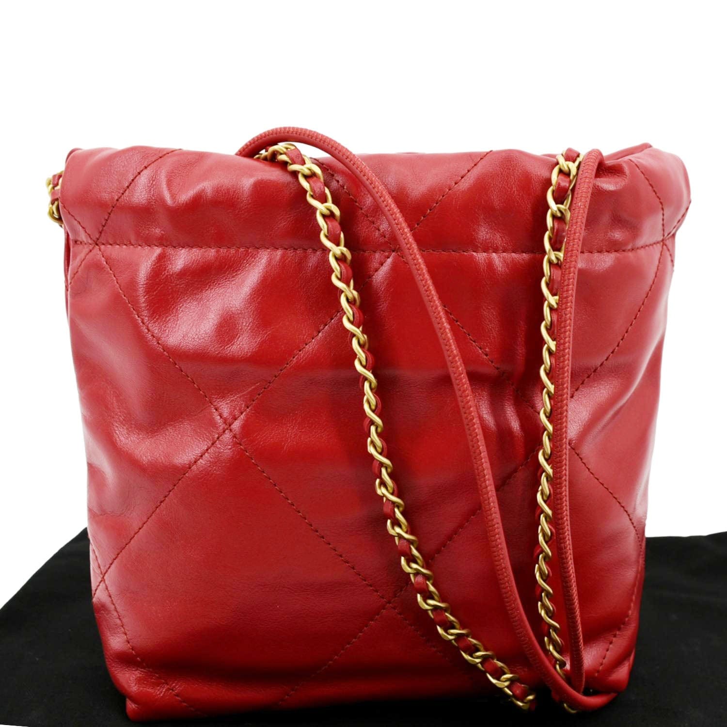 Chanel Large Chain Around Limited Edition Pristine Red Calfskin Leather Flap Bag