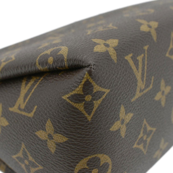 LOUIS VUITTON Monogram Canvas Pouch Cherry Red lower leright ft corener look