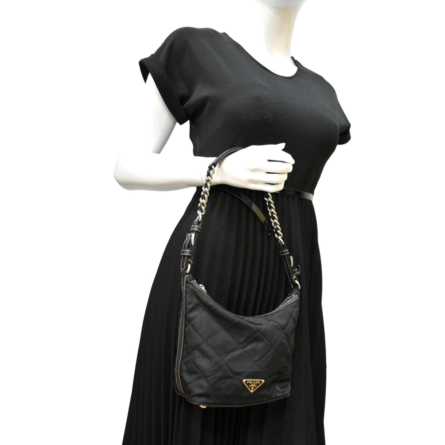 Prada Saffiano-Trimmed Tessuto Garment Cover w/ Strap - Black